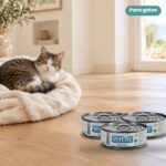 Gato junto a Farmina Vet Life Obesity Comida Húmeda para Gatos