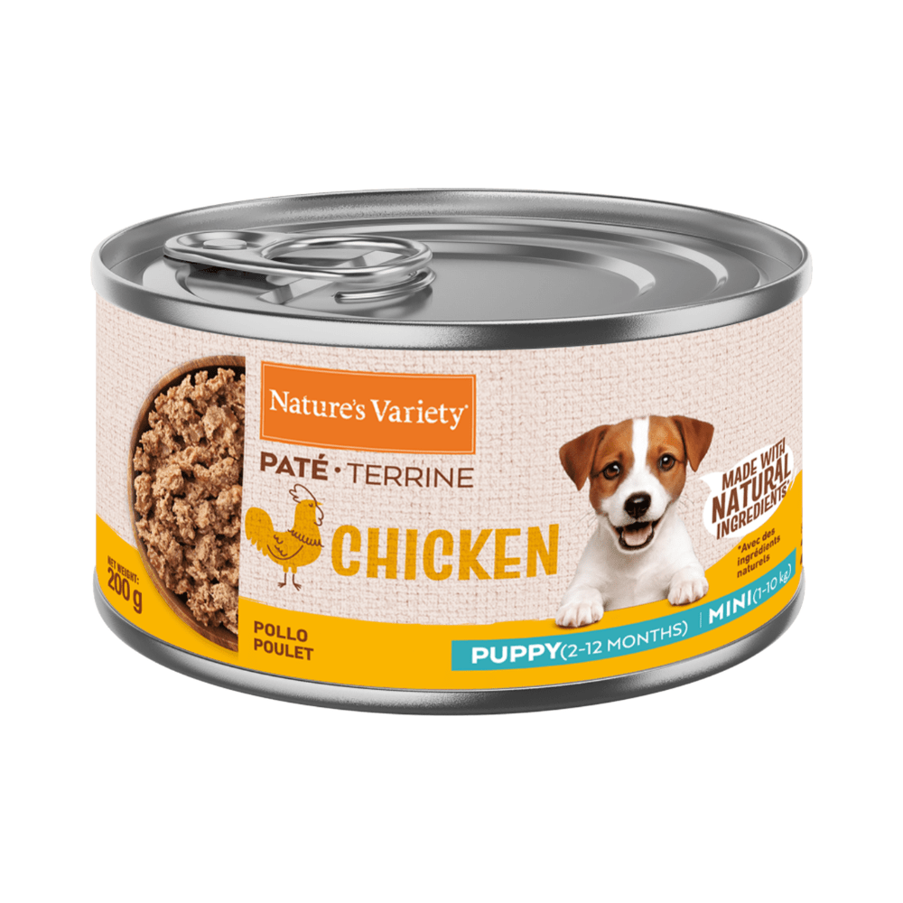 Nature's Variety Paté con Pollo Para Perros Cachorros Mini Pack Ahorro 12×200 Gr