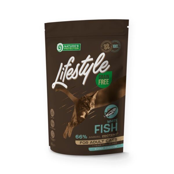 Nature's Protection Lifestyle Pienso Sin Cereales Pescado Blanco Para Gatos Adultos 1,5 kg