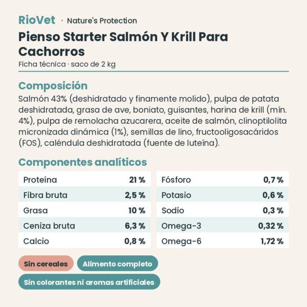 Nature's Protection Pienso Starter Salmón Y Krill Para Cachorros 2 kg ficha técnica