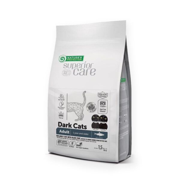 Nature's Protection Superior Care Dark Cat Pienso Sin Cereales Arenque Para Gatos Adultos Pelo Oscuro