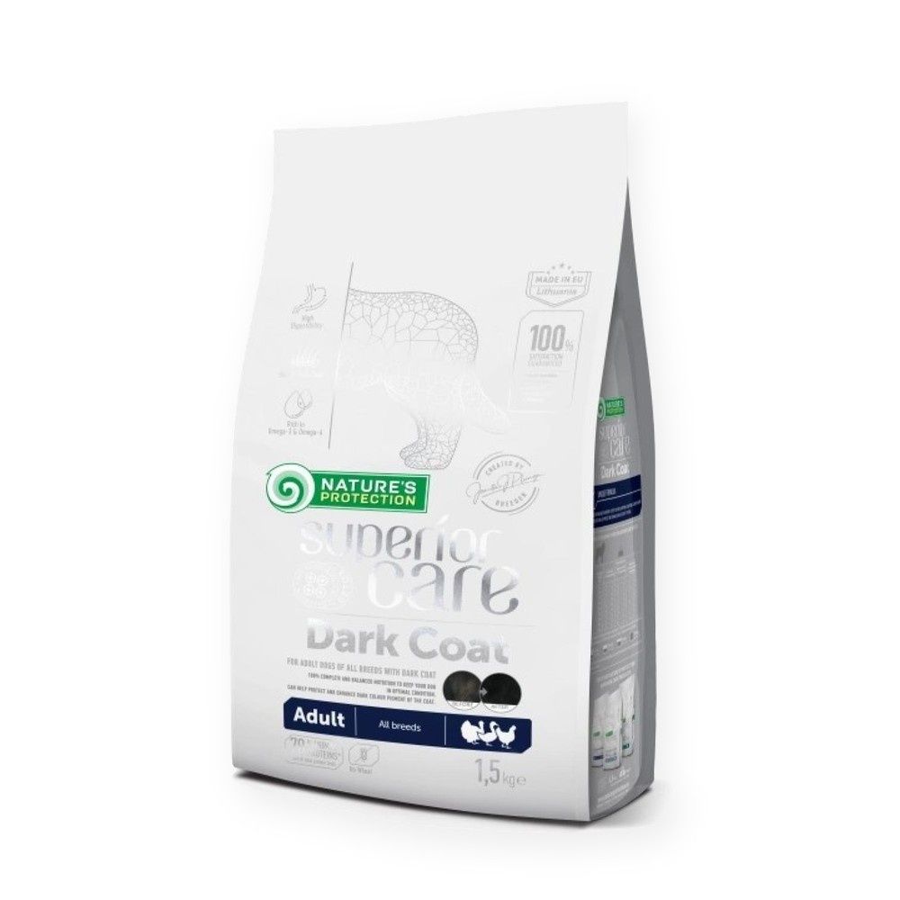 Nature's Protection Superior Care Dark Dog Pienso Aves Para Perros Adultos Pelo Negro