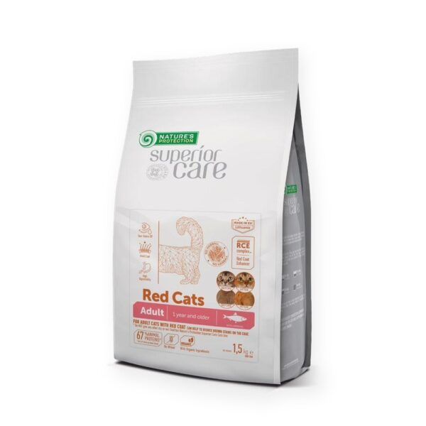 Nature's Protection Superior Care Red Cat Pienso Sin Cereales Arenque Para Gatos Adultos Pelo Rojo