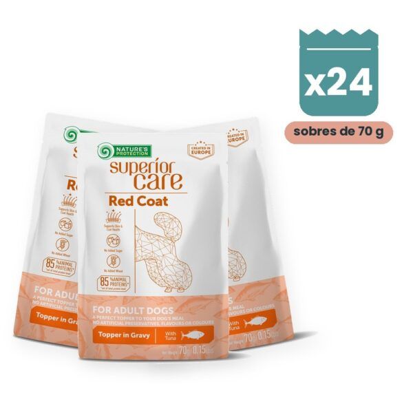 Nature's Protection Superior Care Red Dog Sobres Atún Para Perros Pelo Rojo Pack 24x70 g