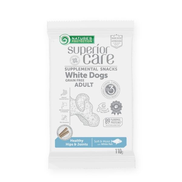 Nature's Protection Superior Care Snack Sin Cereales Pescado Blanco Articulaciones Para Perros 110 g