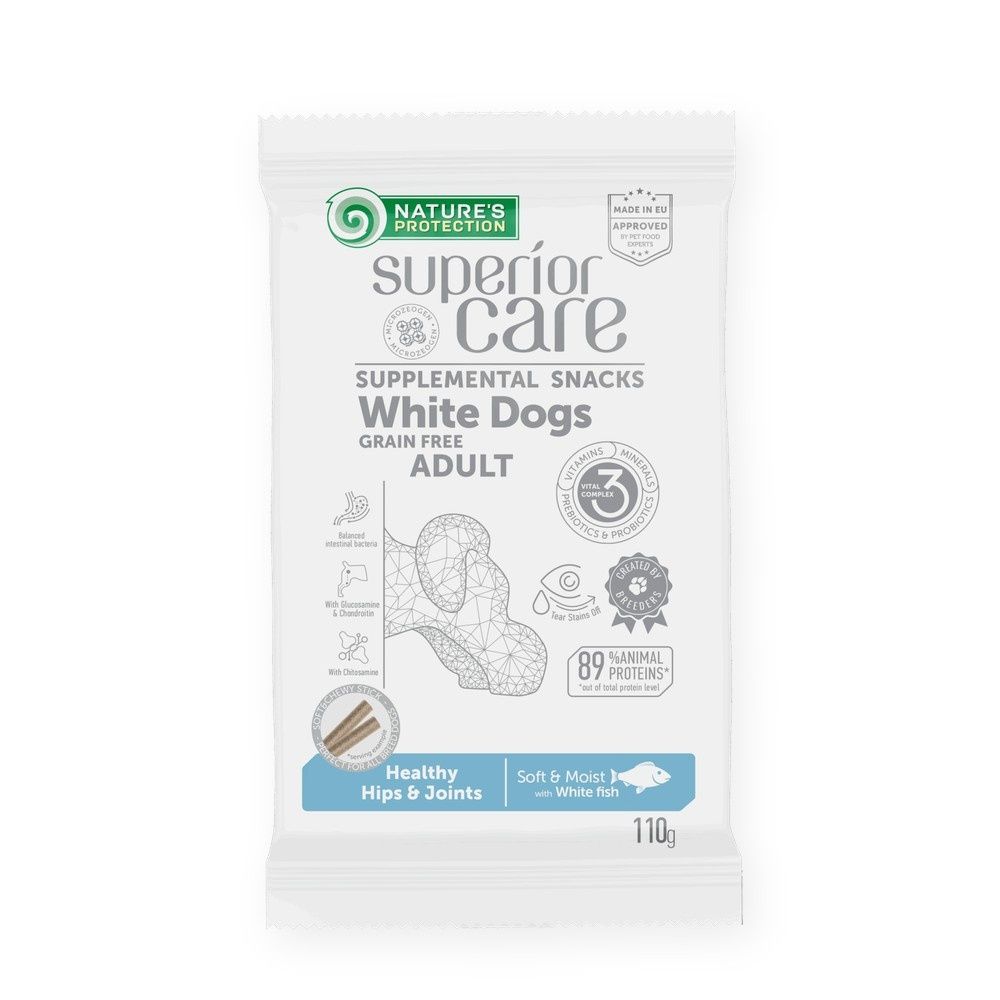 Nature's Protection Superior Care Snack Sin Cereales Pescado Blanco Articulaciones Para Perros 110 g