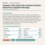 Nature's Protection Superior Care Snack Sin Cereales Salmón Para Perros Adultos Pelo Rojo 150 g ficha técnica
