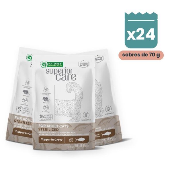 Nature's Protection Superior Care Sobres Atún Para Gatos Esterilizados Pack 24x70 g