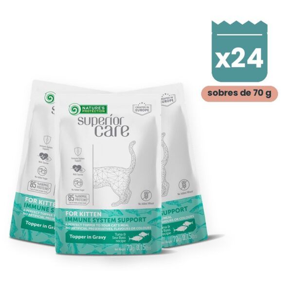 Nature's Protection Superior Care Sobres Kitten Atún Y Lubina Para Gatitos Pack 24x70 g