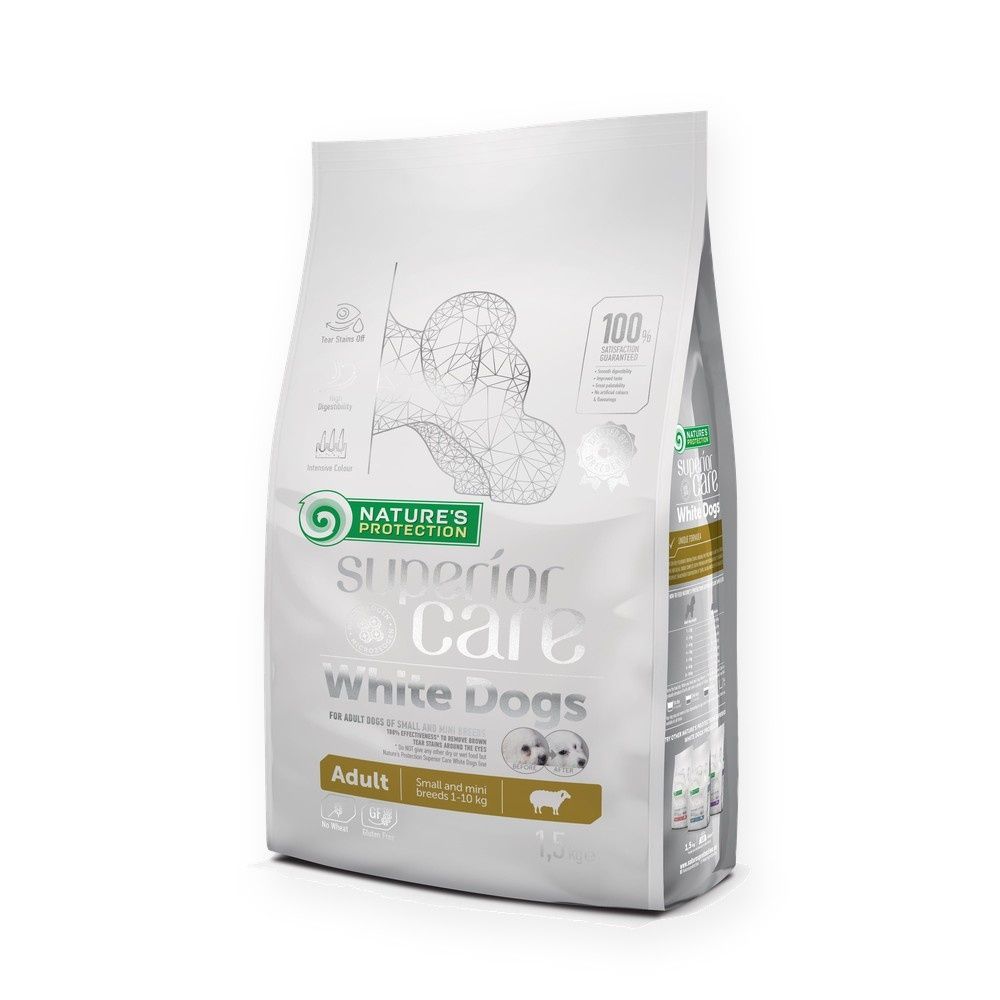 Nature's Protection Superior Care White Dog Pienso Cordero Para Perros Adultos Razas Pequeñas Y Mini Pelo Blanco