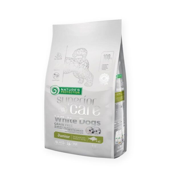 Nature's Protection Superior Care White Dog Pienso Sin Cereales Pescado Blanco Para Cachorros Razas Pequeñas 1,5 kg