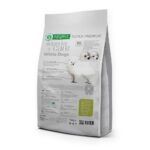 Nature's Protection Superior Care White Dog Pienso Sin Cereales Pescado Blanco Para Cachorros Razas Pequeñas 1,5 kg reverso del envase