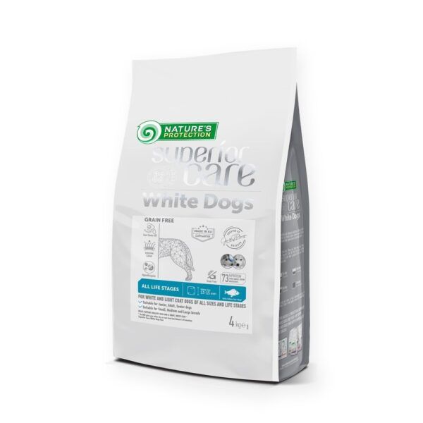 Nature's Protection Superior Care White Dog Pienso Sin Cereales Pescado Blanco Para Perros Adultos Pelo Blanco