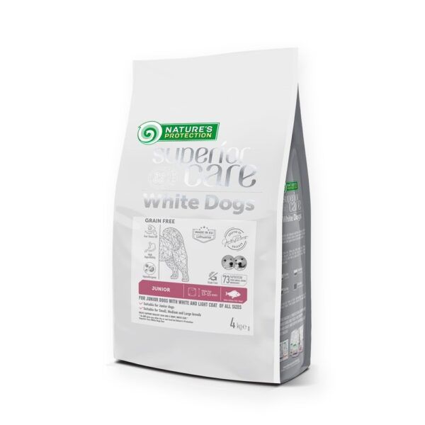 Nature's Protection Superior Care White Dog Pienso Sin Cereales Pescado Blanco Para Perros Junior Pelo Blanco