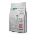 Nature's Protection Superior Care White Dog Pienso Sin Cereales Salmón Para Cachorros Pelo Blanco 10 kg reverso del envase