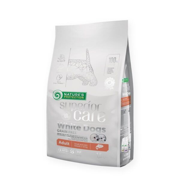 Nature's Protection Superior Care White Dog Pienso Sin Cereales Salmón Para Perros Adultos Razas Pequeñas Y Mini 1,5 kg