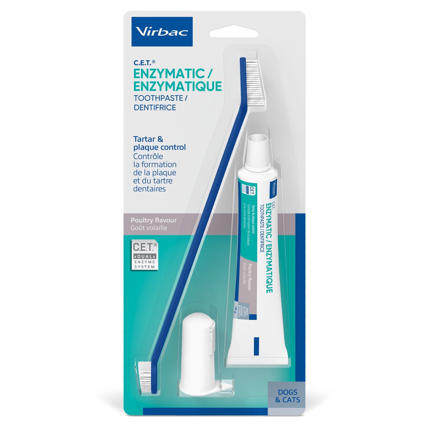 virbac-kit-cepillo-gel-dentifrico-enzimatico-perros-y-gatos-kit-dentifrico-enzimatico-face Virbac Kit Cepillo + Gel Dentífrico Enzimático Perros y Gatos - Imagen 1