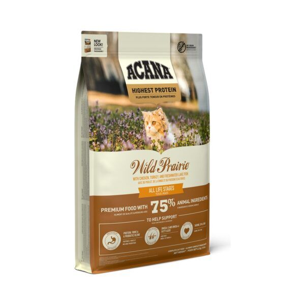 Acana Highest Protein Wild Prairie Pienso Sin Cereales con Pollo, Pavo y Pescado para Gatos 340 g