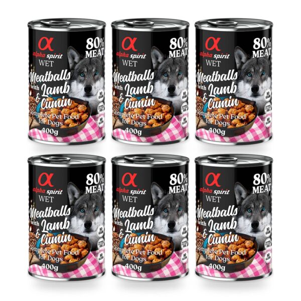 Alpha Spirit Albóndigas de Cordero y Comino para Perros en Lata