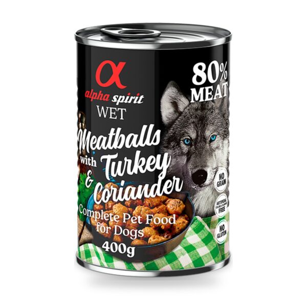 Alpha Spirit Albóndigas de Pavo y Cilantro para Perros en Lata - unidad
