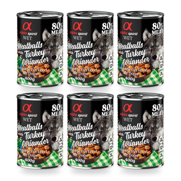 Alpha Spirit Albóndigas de Pavo y Cilantro para Perros en Lata