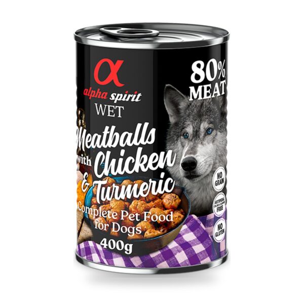 Alpha Spirit Albóndigas de Pollo con Cúrcuma para Perros en Lata - unidad