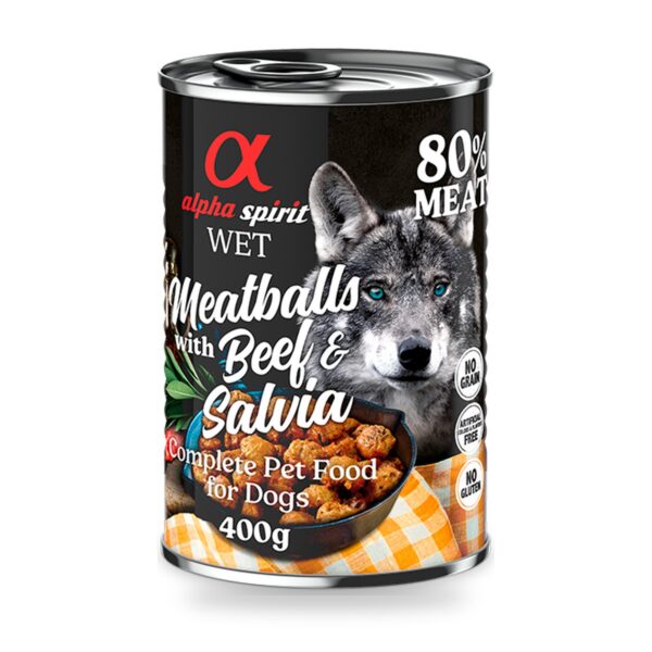 Alpha Spirit Albóndigas de Ternera y Salvia para Perros en Lata - unidad
