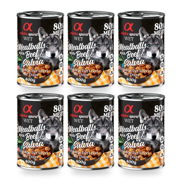 Alpha Spirit Albóndigas de Ternera y Salvia para Perros en Lata