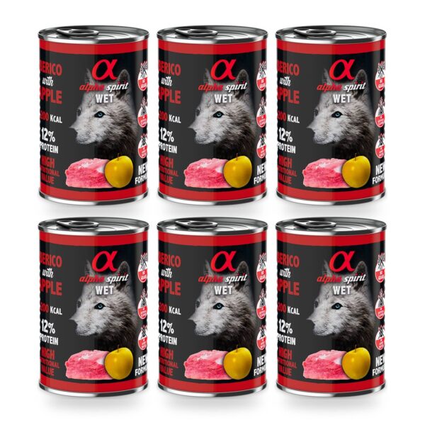 Alpha Spirit Paté de Cerdo con Manzana Amarilla para Perros en Lata Pack 6×400 g