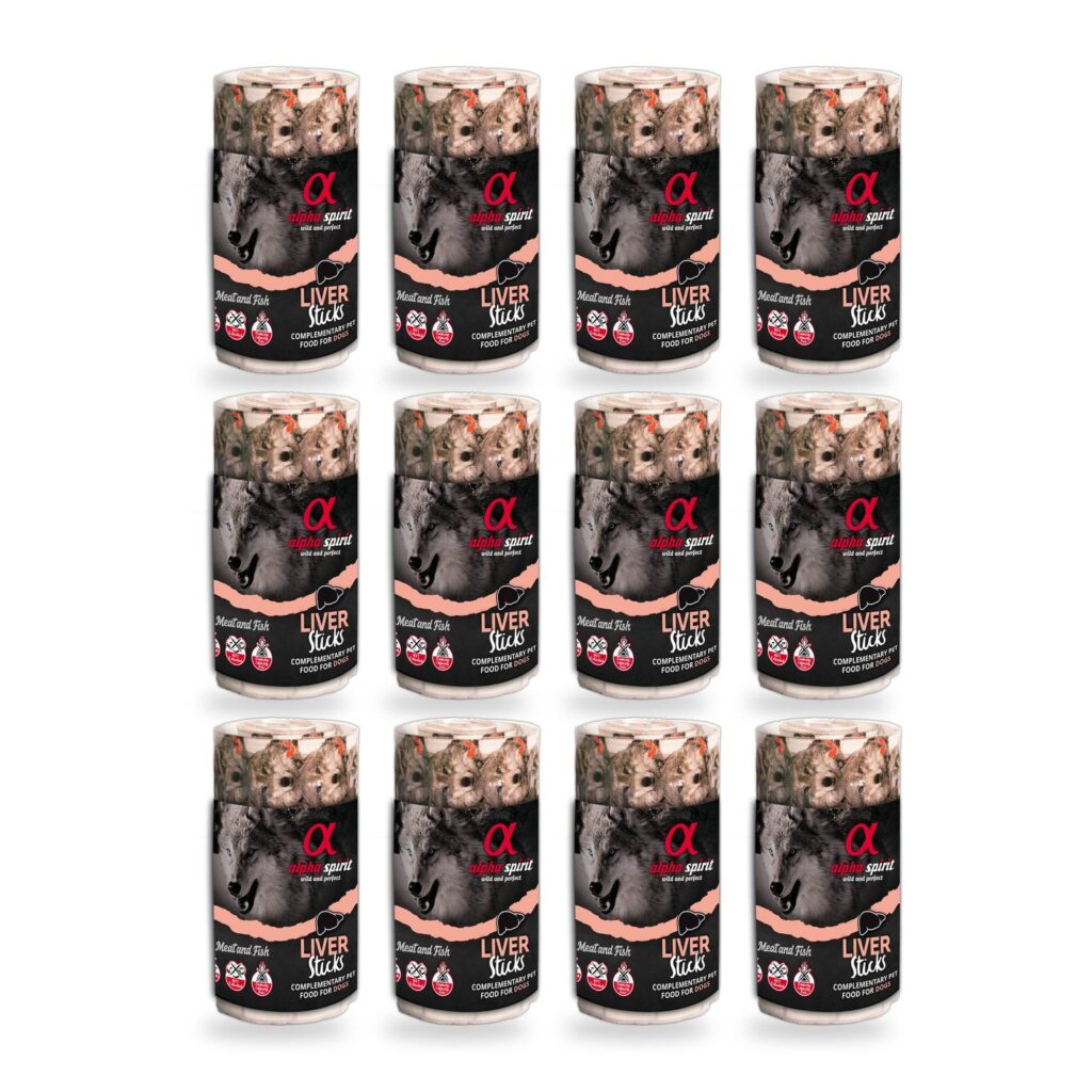 Alpha Spirit Ristra de Barritas de Hígado para Perros Pack 12×160 g