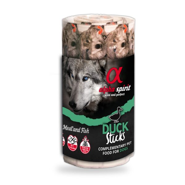 Alpha Spirit Ristra de Barritas de Pato para Perros Pack 12×160 g - unidad