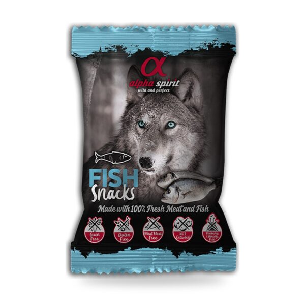 Alpha Spirit Snacks de Pescado para Perros Pack 24×50 g - unidad
