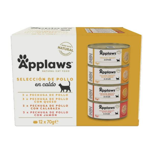 Applaws Latas Selección De Pollo En Caldo Para Gatos Pack 12×70 g