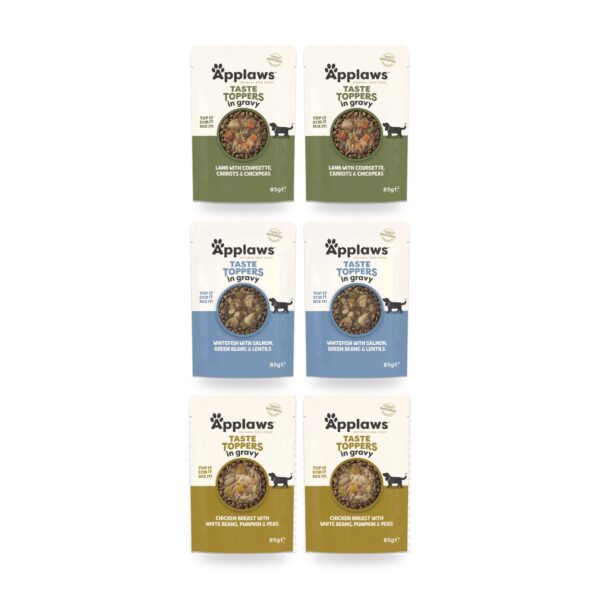 Contenido del pack Applaws Taste Toppers Surtido En Salsa Para Perros Multipack 6x85 g