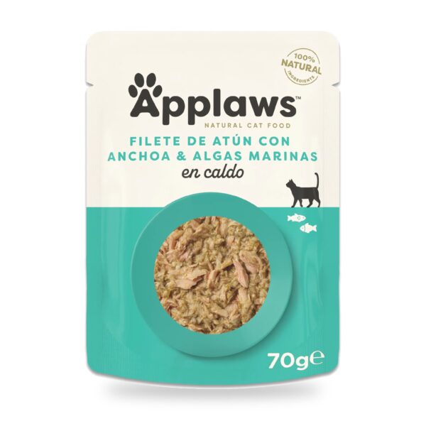 Applaws Sobres Atún Con Anchoa Y Algas En Caldo Para Gatos 12×70 g - unidad