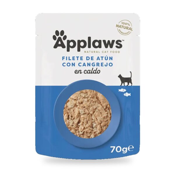 Applaws Sobres Atún Y Cangrejo En Caldo Para Gatos Pack 12×70 g - unidad
