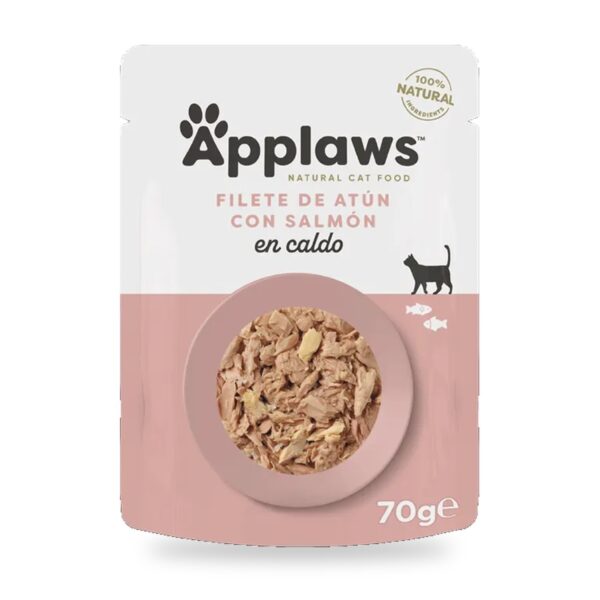 Applaws Sobres Atún Y Salmón En Caldo Para Gatos Pack 12×70 g - unidad