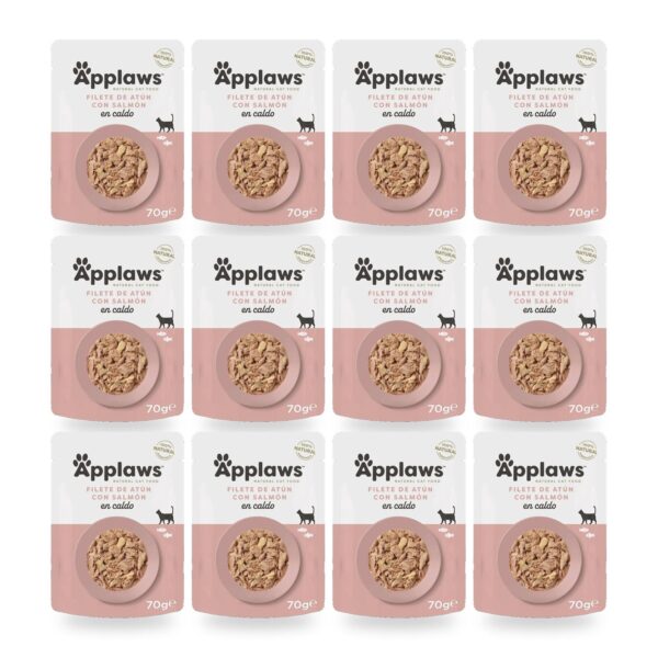 Applaws Sobres Atún Y Salmón En Caldo Para Gatos Pack 12×70 g
