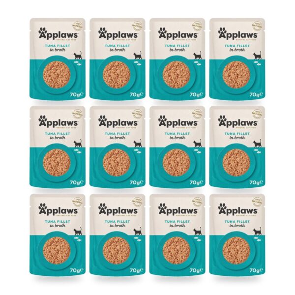 Applaws Sobres Filete De Atún En Caldo Para Gatos Pack 12×70 g