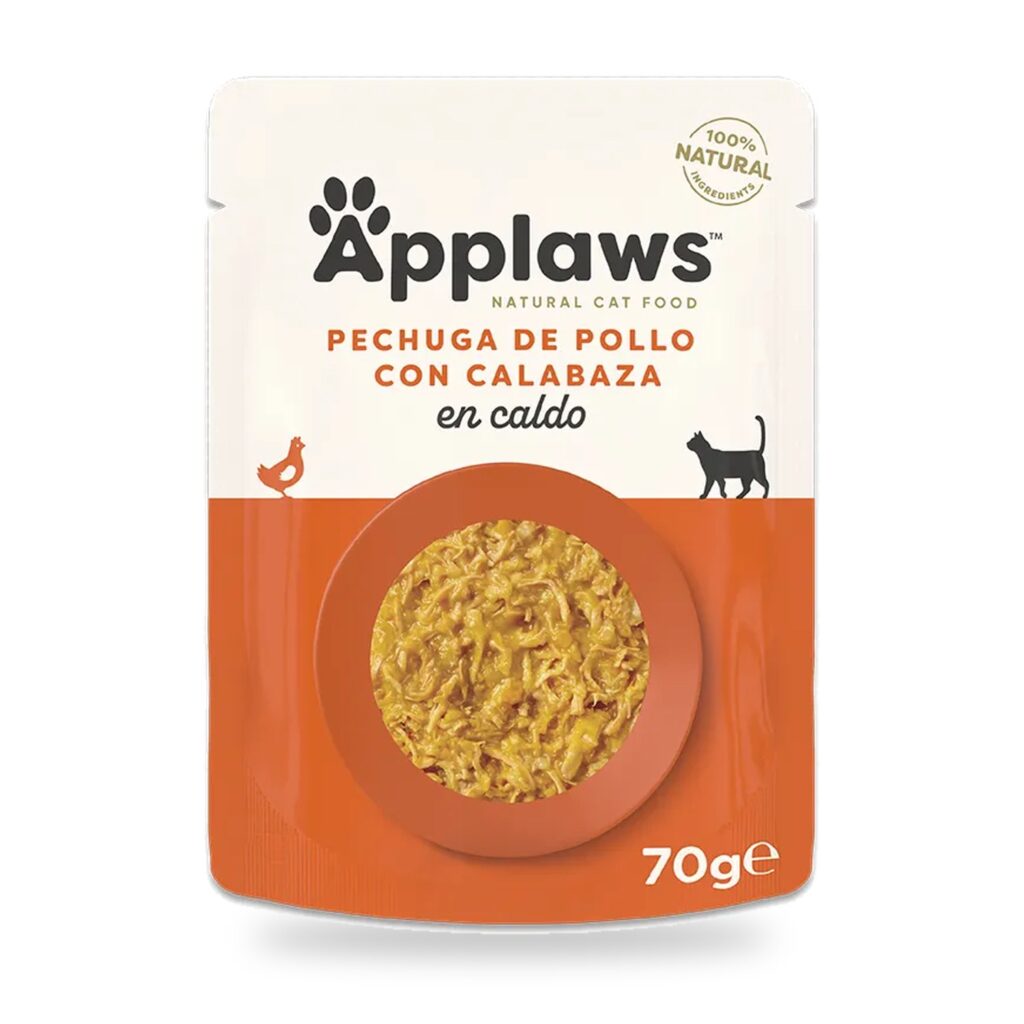 Applaws Sobres Pollo Con Calabaza En Caldo Para Gatos Pack 12×70 g - unidad