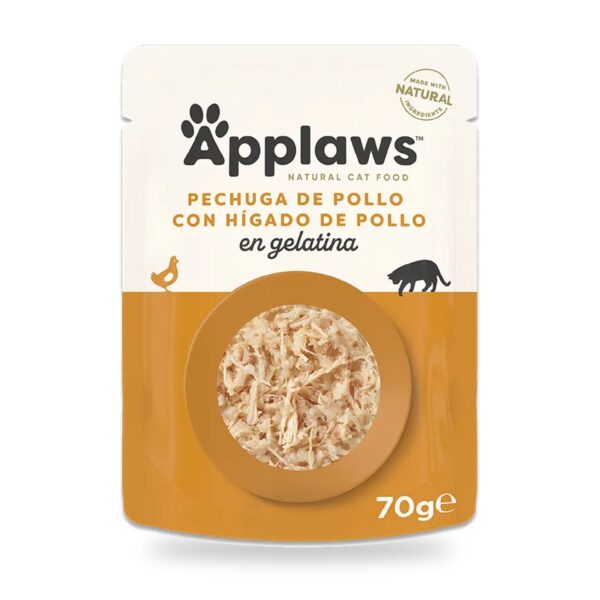 Applaws Sobres Pollo Con Hígado En Gelatina Para Gatos Pack 16×70 g - unidad