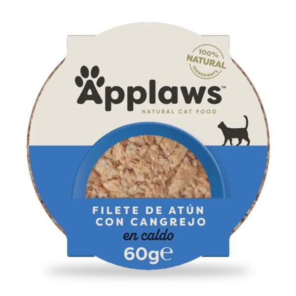 Applaws Tarrinas Atún Y Cangrejo En Caldo Para Gatos Pack 10×60 g - unidad