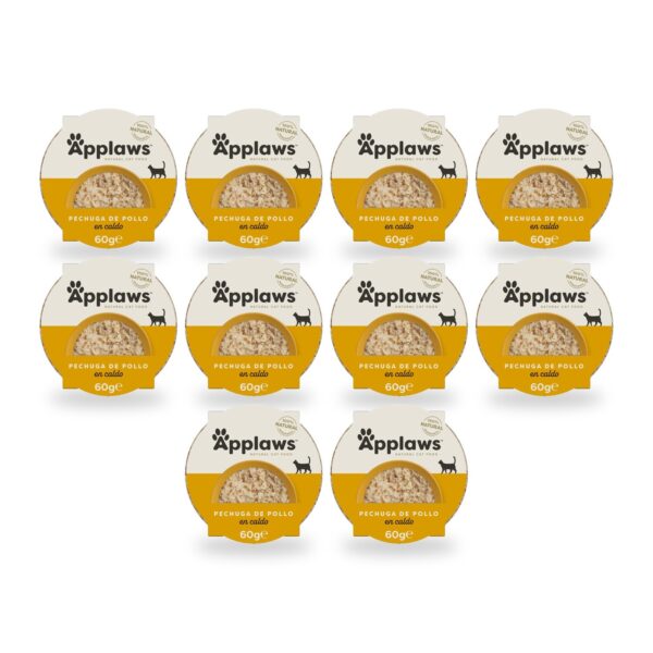 Applaws Tarrinas Pollo Y Arroz En Caldo Para Gatos Pack 10×60 g