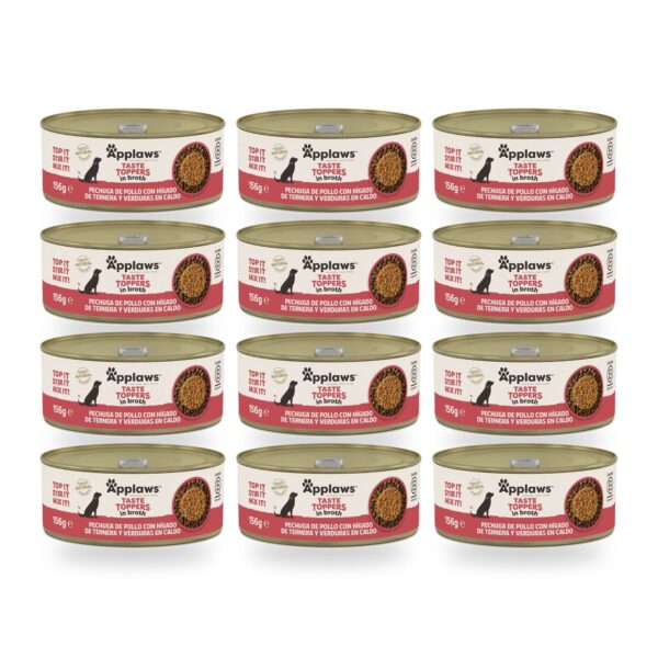 Applaws Taste Toppers En Caldo Para Perros Pack 12×156 g