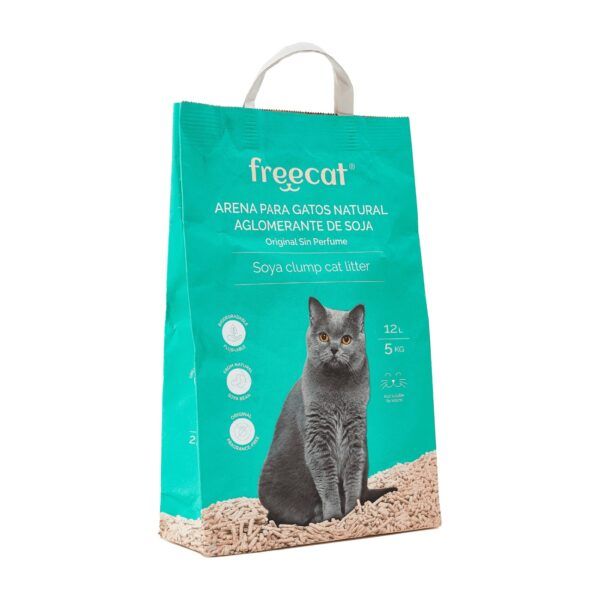 Arena aglomerante de soja original Freedog para gatos
