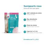 Características y modo de uso de la arena de sílice Sanipearls rosa para gatos
