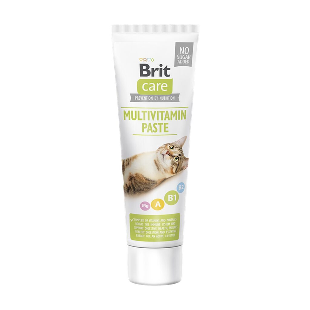 Tubo de 100 g de Brit Care Cat Paste Multivitamin, pasta de malta con vitaminas para gatos adultos