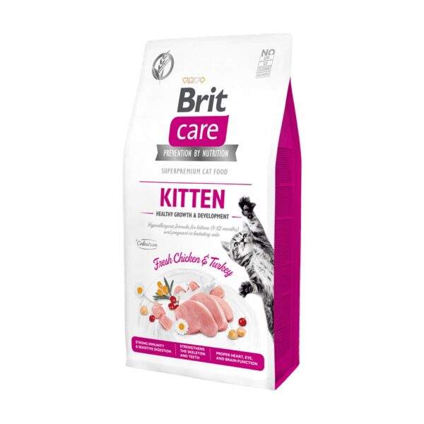 Bolsa de Brit Care Grain-Free Kitten Healthy Growth & Development, pienso sin cereales con pollo y pavo para gatitos