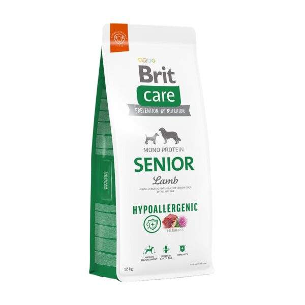 Saco de 12 kg de Brit Care Hypoallergenic Senior con cordero y arroz para perros senior de todas las razas