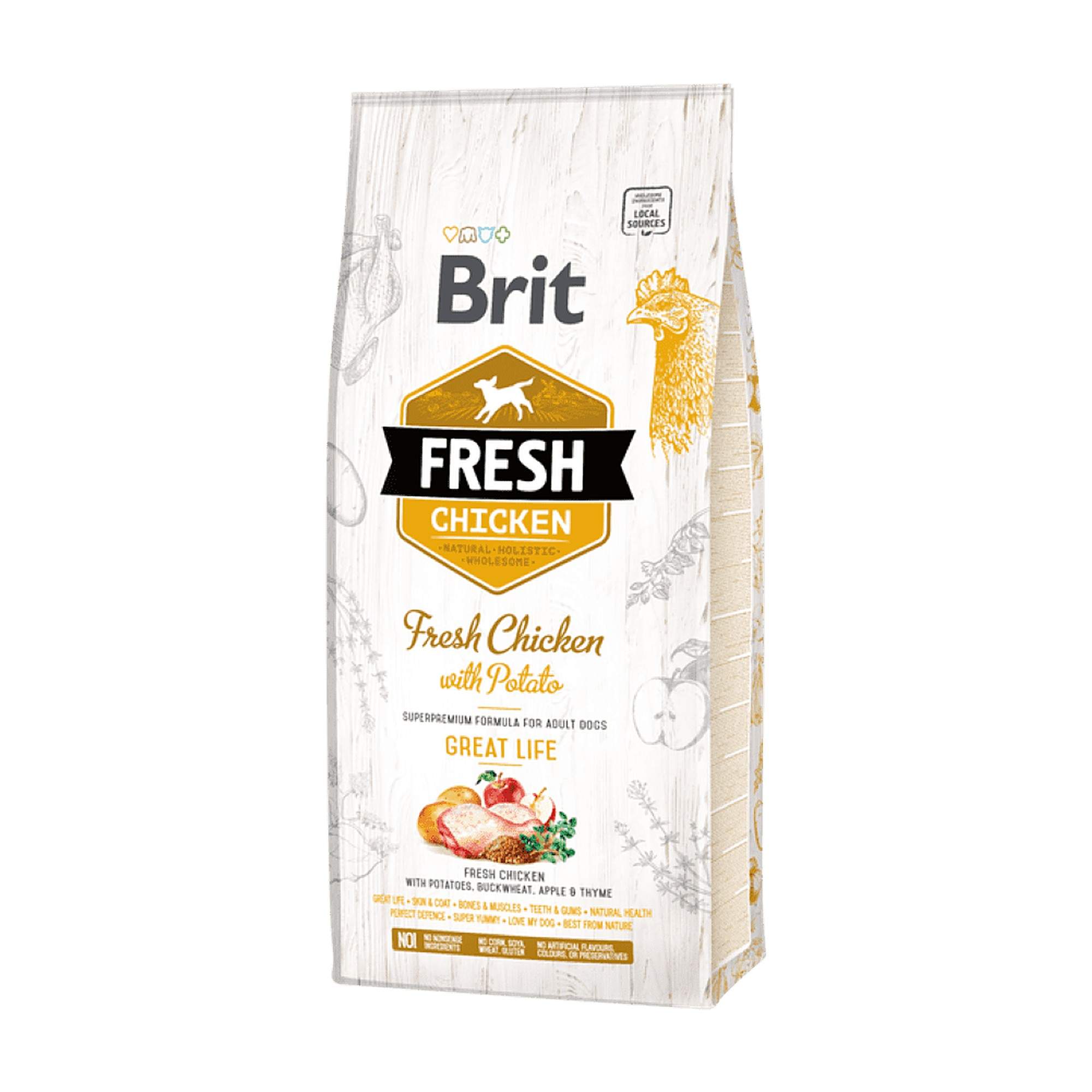 brit-fresh-great-life-pollo-patata-pienso-para-perros-adultos-1-producto Saco de Brit Fresh Chicken with Potato Adult Great Life con pollo fresco para perros adultos